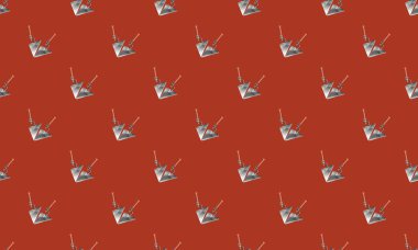 Farklı aksesuarlara sahip renkli arkaplan