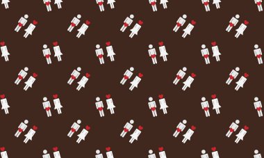 Farklı aksesuarlara sahip renkli arkaplan