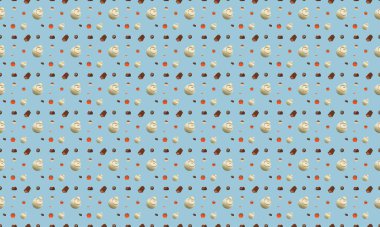 Farklı aksesuarlara sahip renkli arkaplan