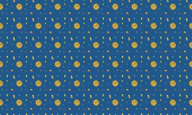 Farklı aksesuarlara sahip renkli arkaplan