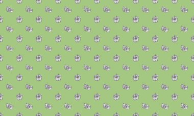 Farklı aksesuarlara sahip renkli arkaplan