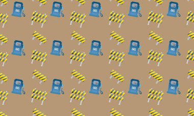 Farklı aksesuarlara sahip renkli arkaplan