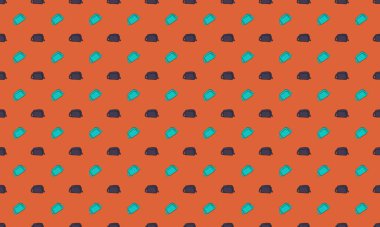 Farklı aksesuarlara sahip renkli arkaplan