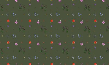 Farklı aksesuarlara sahip renkli arkaplan