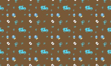 Farklı aksesuarlara sahip renkli arkaplan