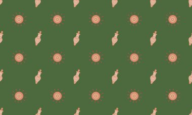 Farklı aksesuarlara sahip renkli arkaplan