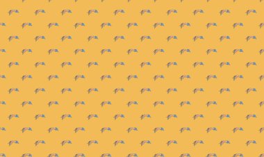 Farklı aksesuarlara sahip renkli arkaplan