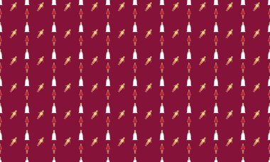 Farklı aksesuarlara sahip renkli arkaplan