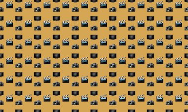 Farklı aksesuarlara sahip renkli arkaplan