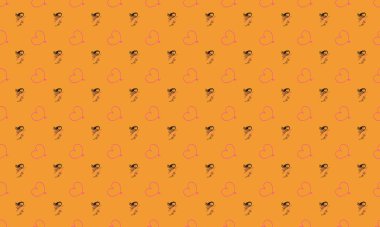 Farklı aksesuarlara sahip renkli arkaplan