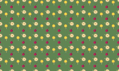 Farklı aksesuarlara sahip renkli arkaplan