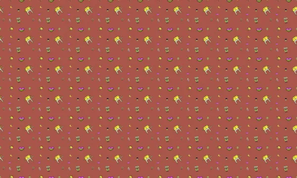 Farklı aksesuarlara sahip renkli arkaplan