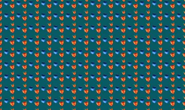 Farklı aksesuarlara sahip renkli arkaplan