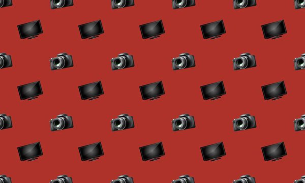 Цветной фон с различными аксессуарами