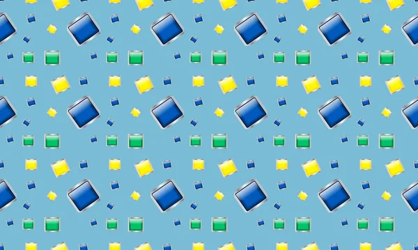 Farklı aksesuarlara sahip renkli arkaplan