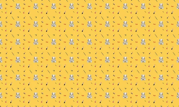 Farklı aksesuarlara sahip renkli arkaplan