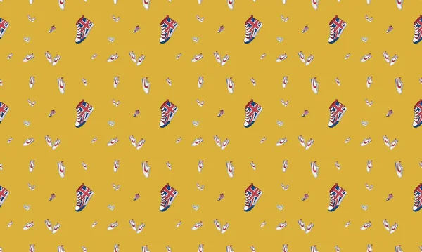 Farklı aksesuarlara sahip renkli arkaplan