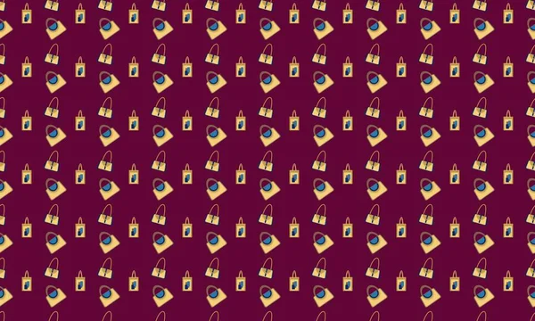 Farklı aksesuarlara sahip renkli arkaplan