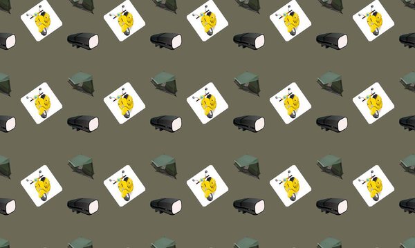 Colored background with different accessories