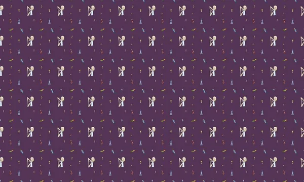 Farklı aksesuarlara sahip renkli arkaplan