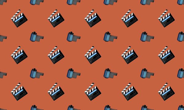 Colored background with different accessories