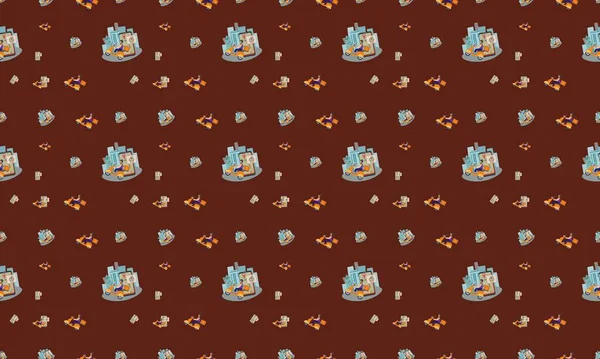 Farklı aksesuarlara sahip renkli arkaplan