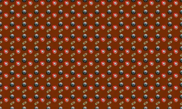 Farklı aksesuarlara sahip renkli arkaplan