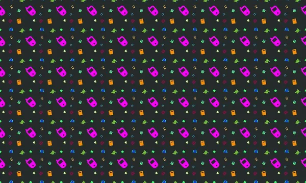 Farklı aksesuarlara sahip renkli arkaplan