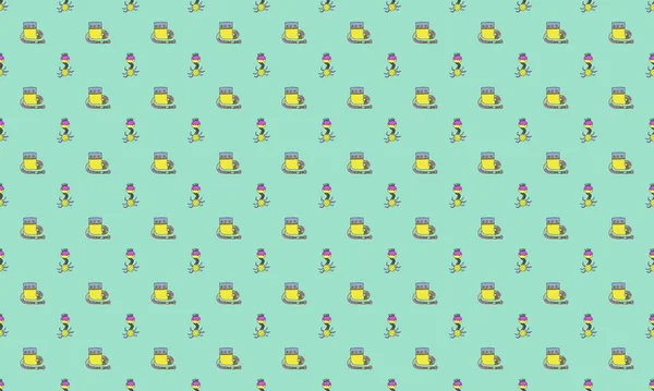 Farklı aksesuarlara sahip renkli arkaplan