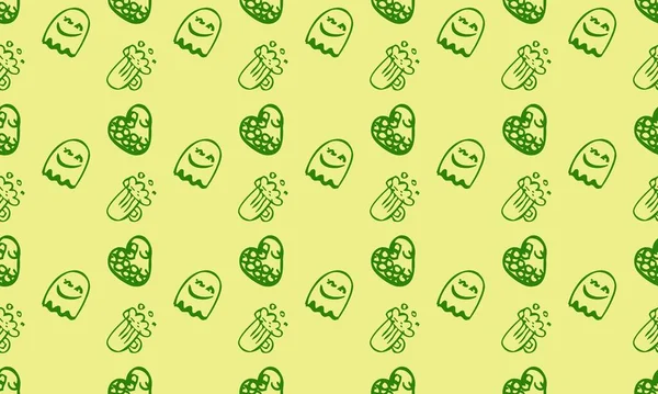 Farklı aksesuarlara sahip renkli arkaplan