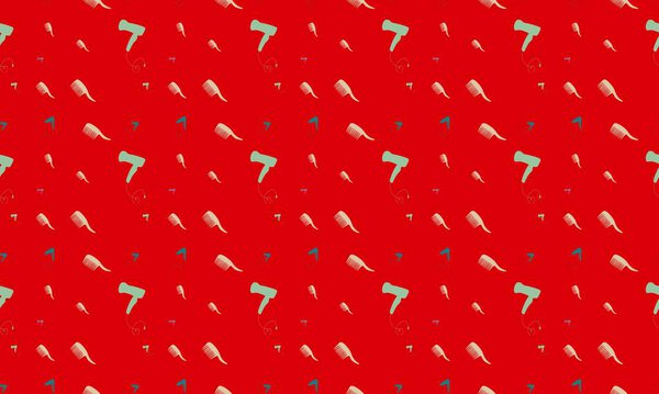 Colored background with different accessories