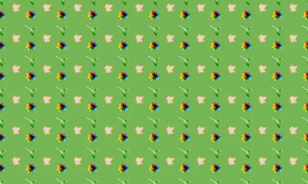 Farklı aksesuarlara sahip renkli arkaplan