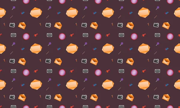 Farklı aksesuarlara sahip renkli arkaplan