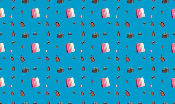 Цветной фон с различными аксессуарами