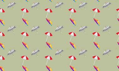 Farklı aksesuarlara sahip renkli arkaplan