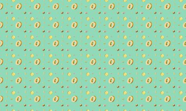 Farklı aksesuarlara sahip renkli arkaplan