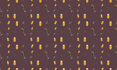 Farklı aksesuarlara sahip renkli arkaplan