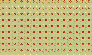 Farklı aksesuarlara sahip renkli arkaplan