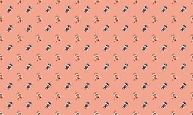 Farklı aksesuarlara sahip renkli arkaplan