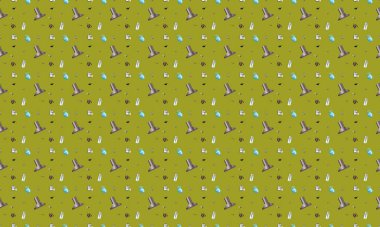 Farklı aksesuarlara sahip renkli arkaplan