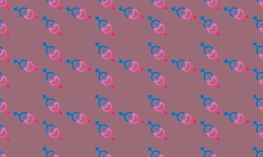 Farklı aksesuarlara sahip renkli arkaplan