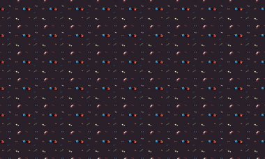 Farklı aksesuarlara sahip renkli arkaplan