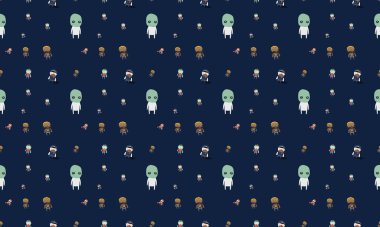 Farklı aksesuarlara sahip renkli arkaplan