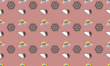 Farklı aksesuarlara sahip renkli arkaplan