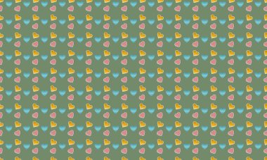 Farklı aksesuarlara sahip renkli arkaplan