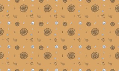 Farklı aksesuarlara sahip renkli arkaplan