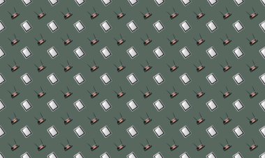 Farklı aksesuarlara sahip renkli arkaplan