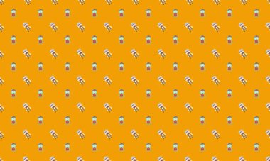 Farklı aksesuarlara sahip renkli arkaplan