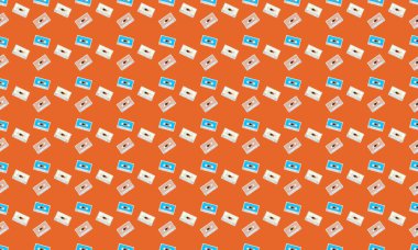 Farklı aksesuarlara sahip renkli arkaplan