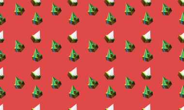 Farklı aksesuarlara sahip renkli arkaplan